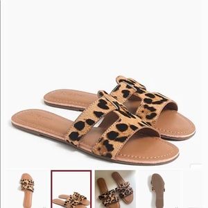 JCrew Factory Calf Hair beach slide sandal